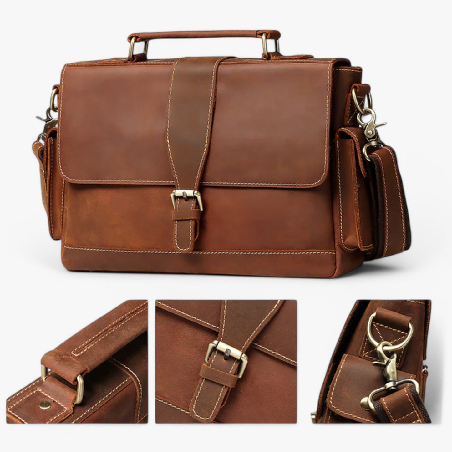Borsa Portadocumenti Kaki Con Tracolla Unisex — Teramo, immagine 3