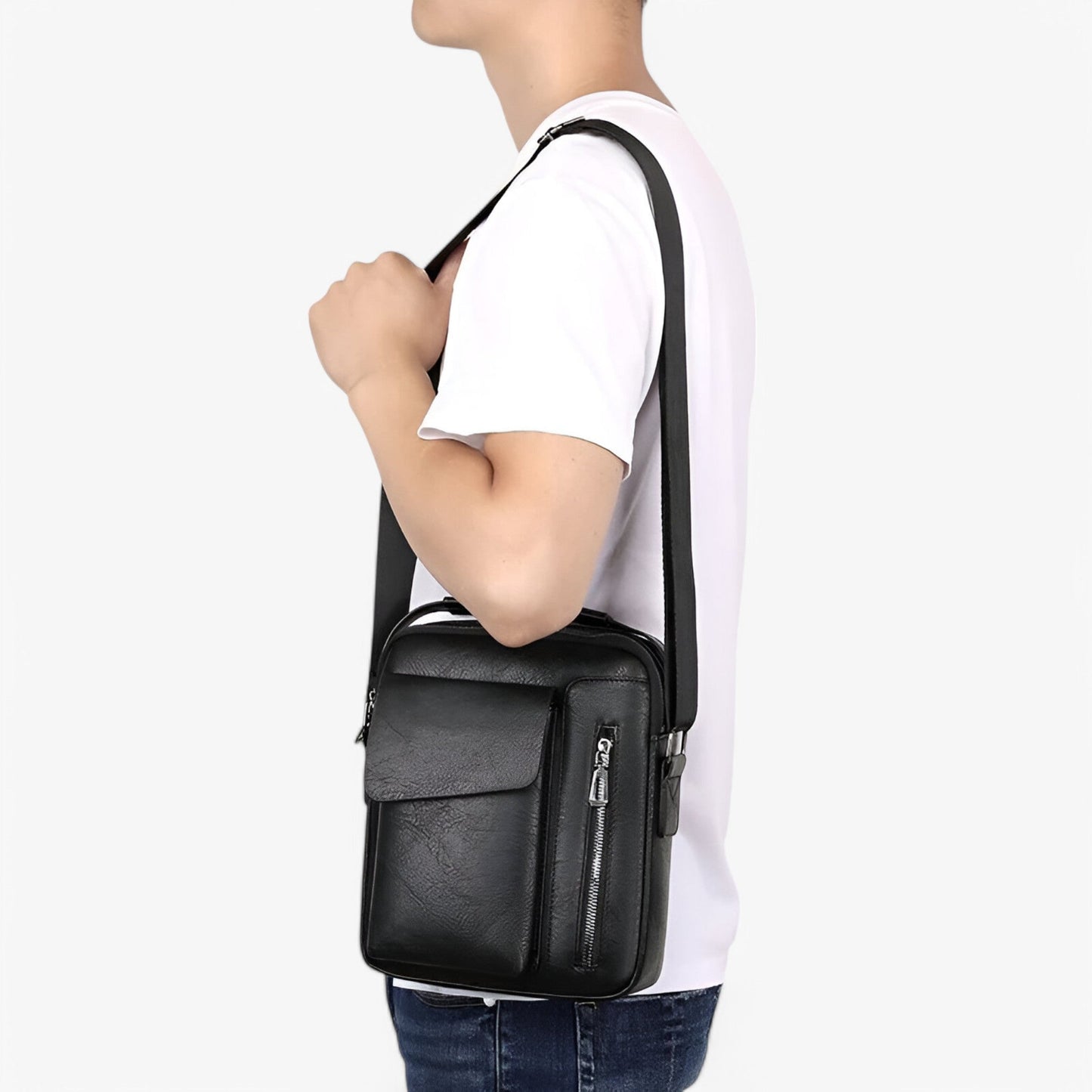 Borsa A Tracolla Marrone Multiscomparto Uomo — Mantova, immagine 19