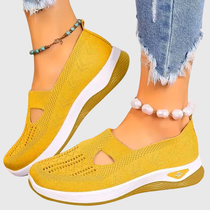 Sneakers Slip On Da Donna In Tessuto Traforato Con Suola Spessa, immagine 13
