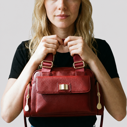 Borsa A Mano Nera Multitasche Con Tracolla Donna — Ravenna, immagine 2