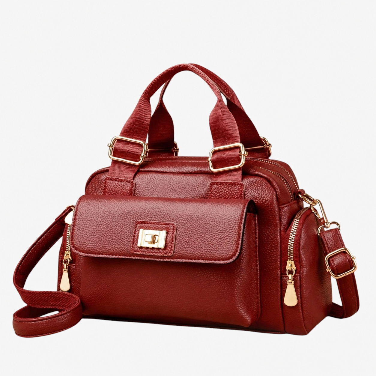 Borsa A Mano Nera Multitasche Con Tracolla Donna — Ravenna, immagine 4