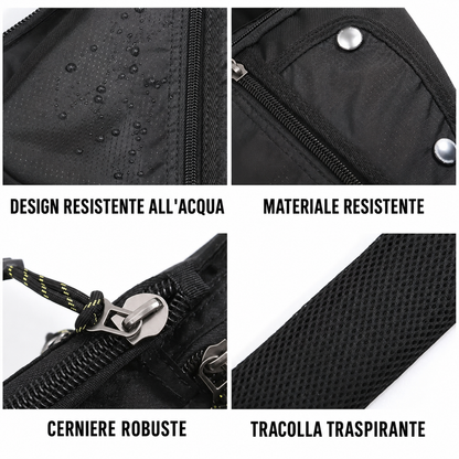 Borsa Monospalla Nera Antifurto Impermeabile Uomo — Garda, immagine 4
