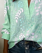 Blusa Floreale Da Donna Con Scollo A V E Maniche Tre Quarti, immagine 15