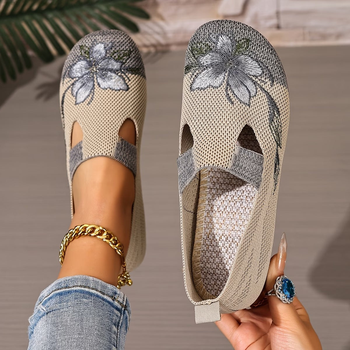 Ballerine Ergonomiche a Motivo Floreale da Donna — Rosalie