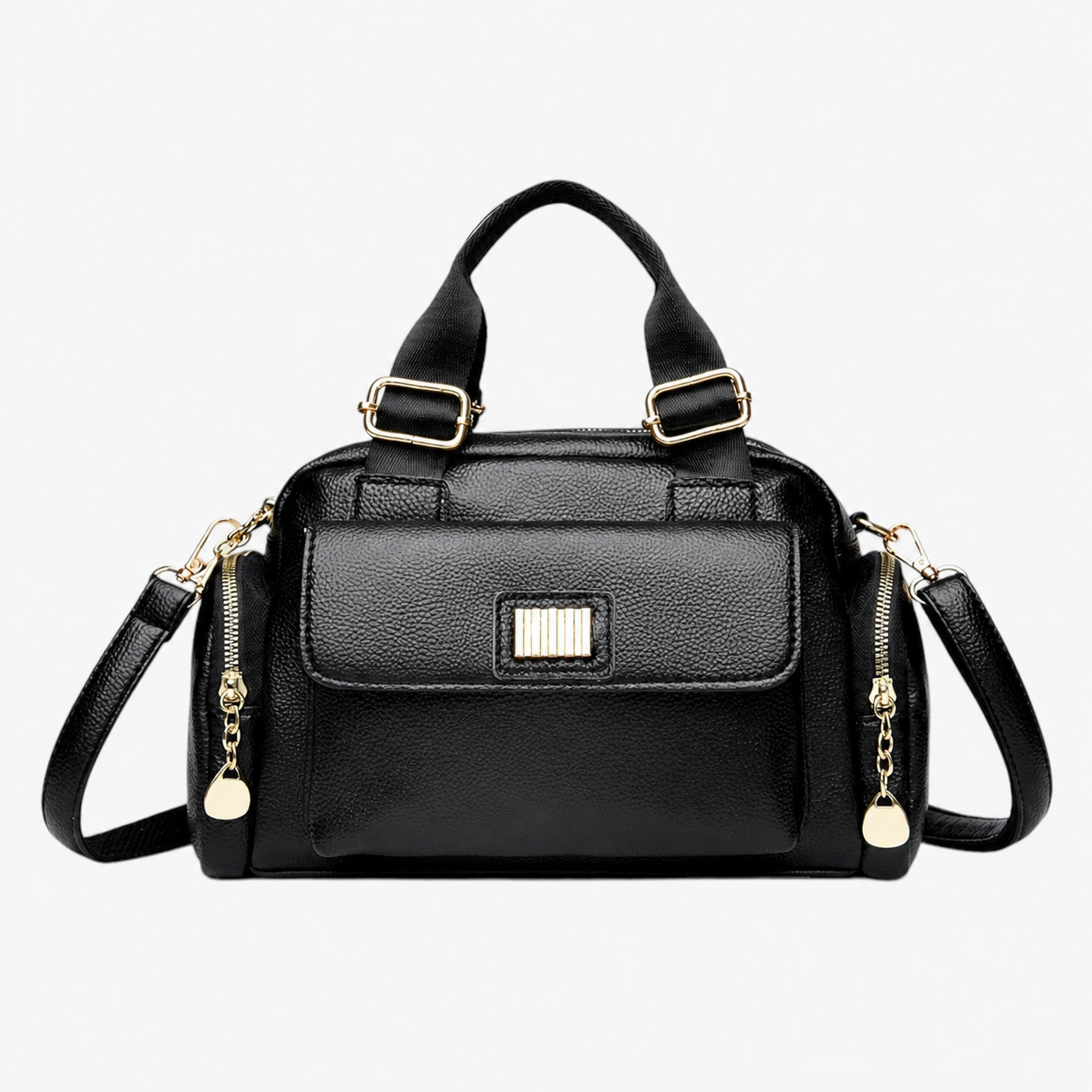 Borsa A Mano Nera Multitasche Con Tracolla Donna — Ravenna, immagine 8