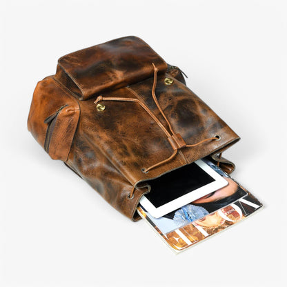 Zaino Marrone Con Patta Unisex — Matera, immagine 5