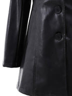 Cappotto Nero Sfiancato Da Donna Con Revers E Lunghezza Midi, immagine 7