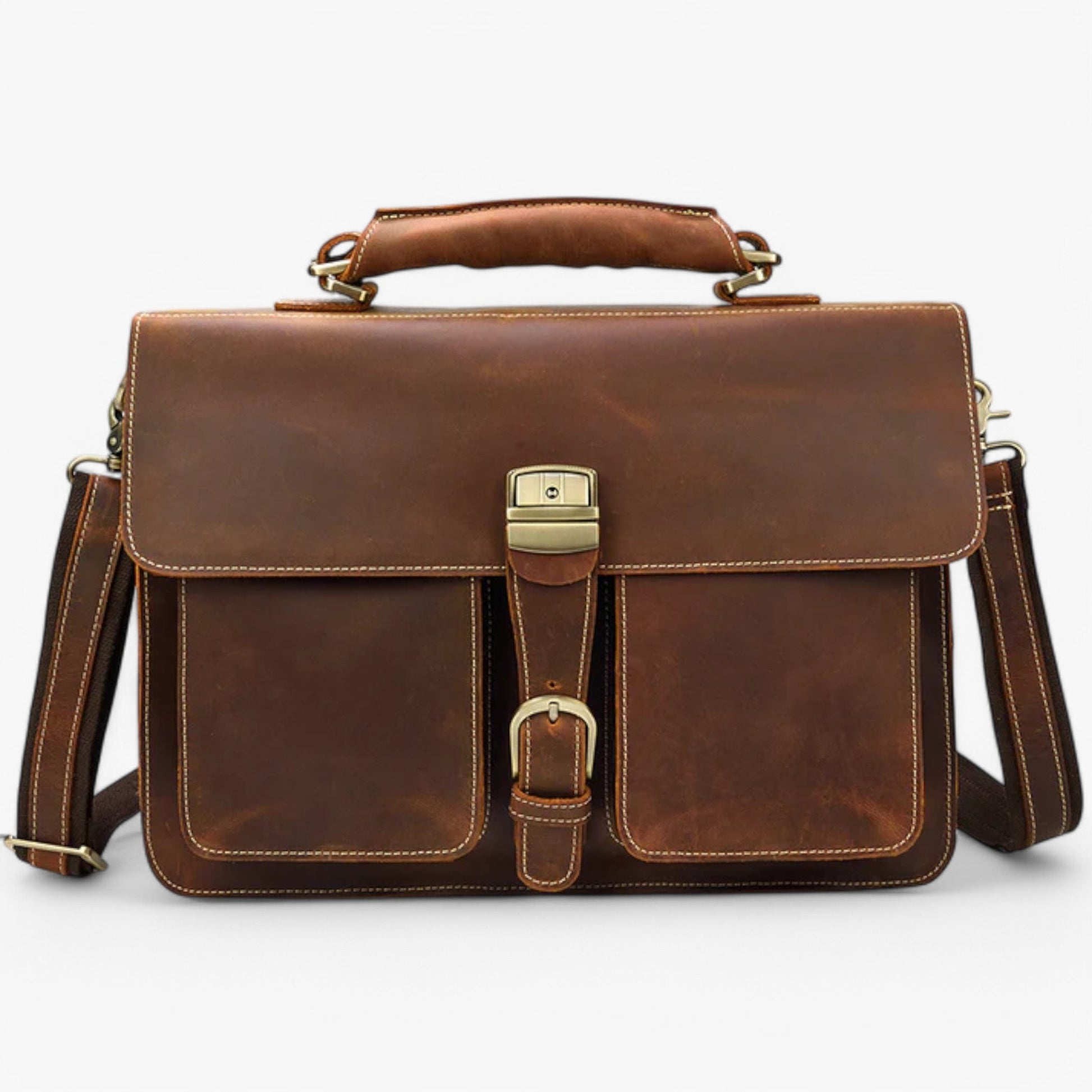 Borsa Portadocumenti Marrone Con Tracolla Unisex — Vasto, immagine 1