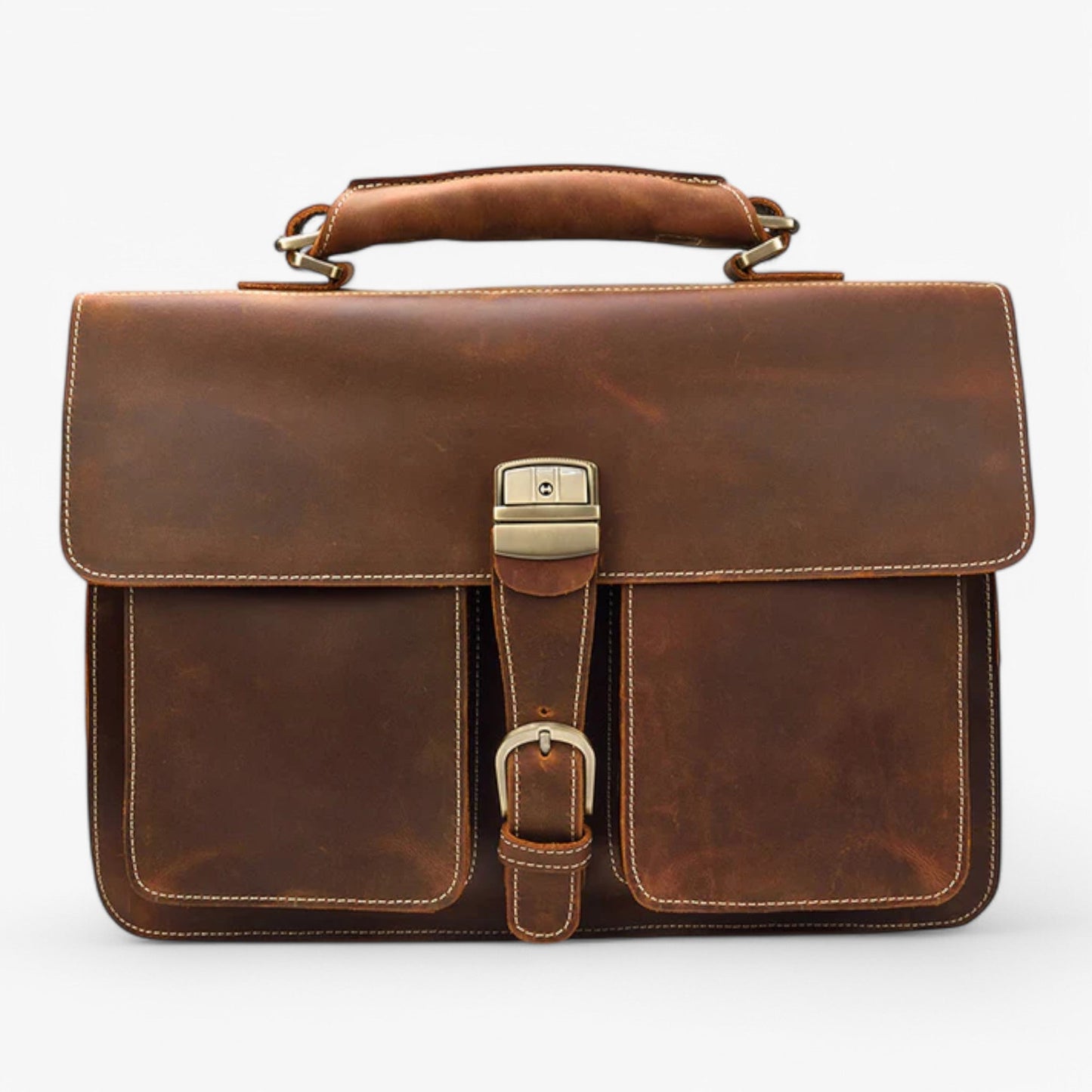 Borsa Portadocumenti Marrone Con Tracolla Unisex — Vasto, immagine 2