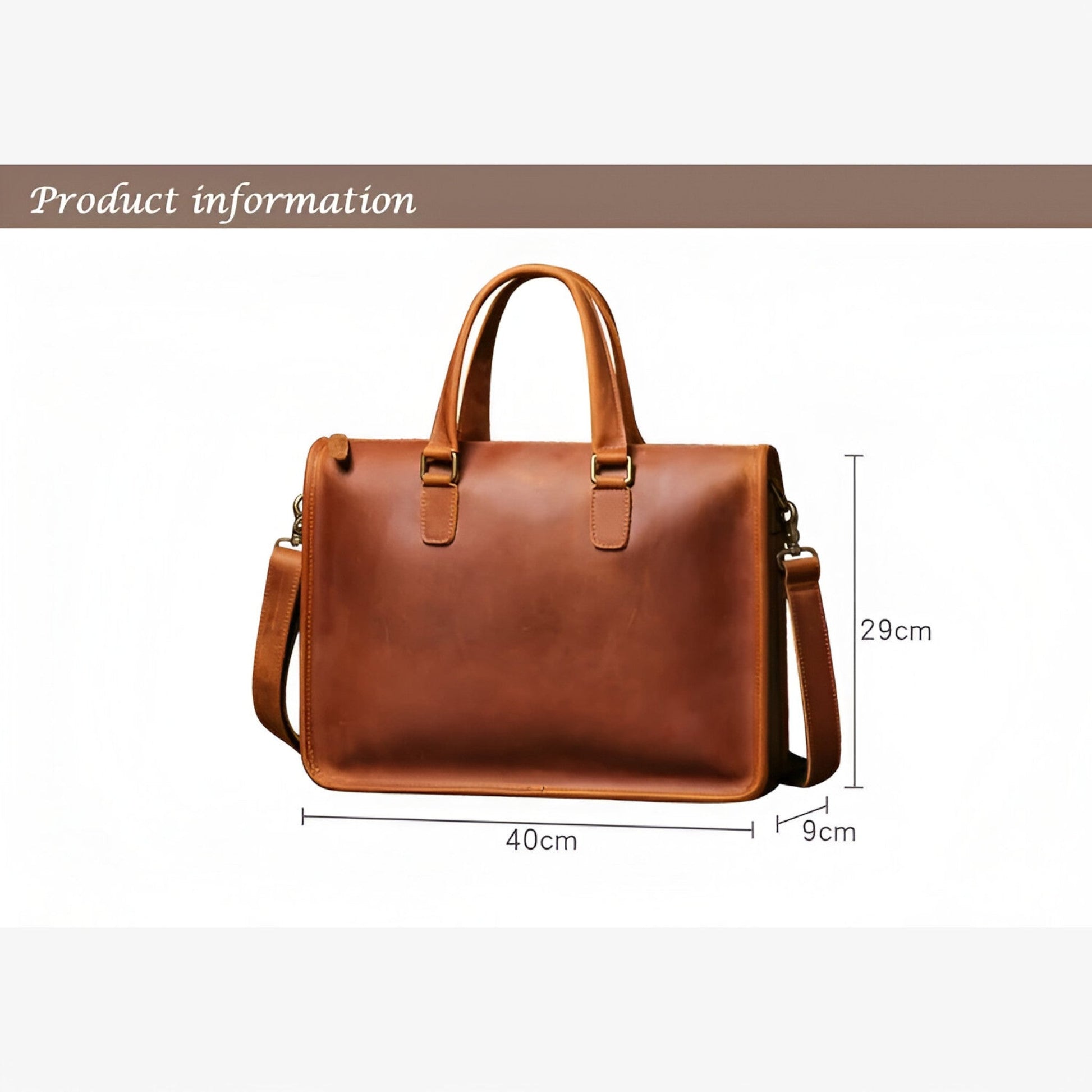 Borsa Portadocumenti Marrone Porta Laptop Unisex — Alba, immagine 4