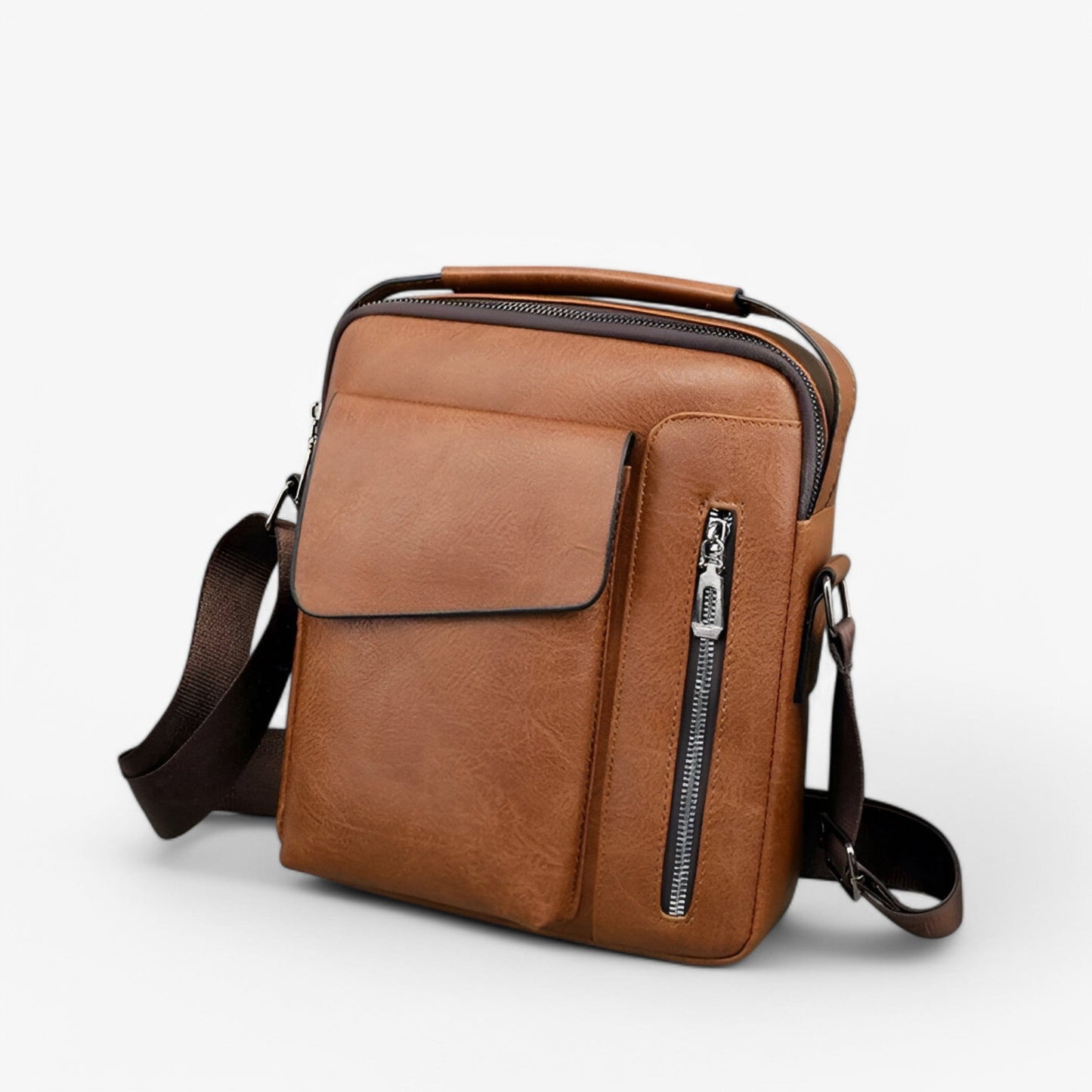 Borsa A Tracolla Marrone Multiscomparto Uomo — Mantova, immagine 10