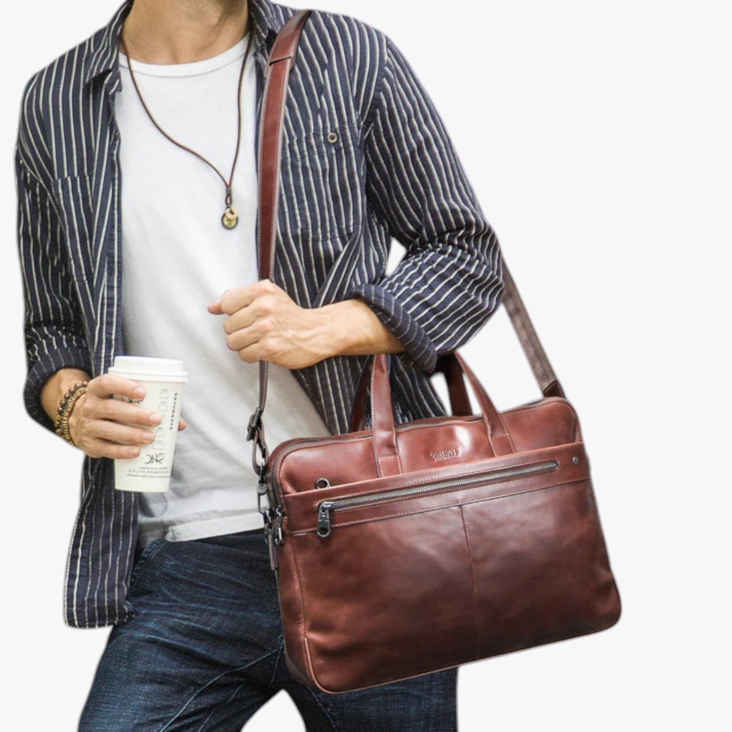 Borsa Portadocumenti Marrone Porta Laptop Donna — Rho, immagine 4
