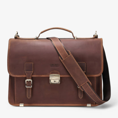Borsa Portadocumenti Marrone Con Patta Unisex — Todi, immagine 1