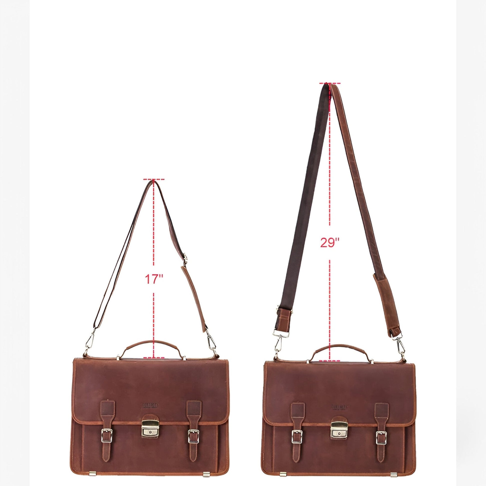 Borsa Portadocumenti Marrone Con Patta Unisex — Todi, immagine 3
