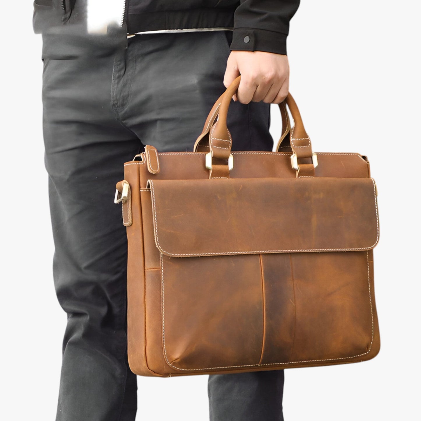 Borsa Portadocumenti Marrone Porta Laptop Unisex — Fano, immagine 6