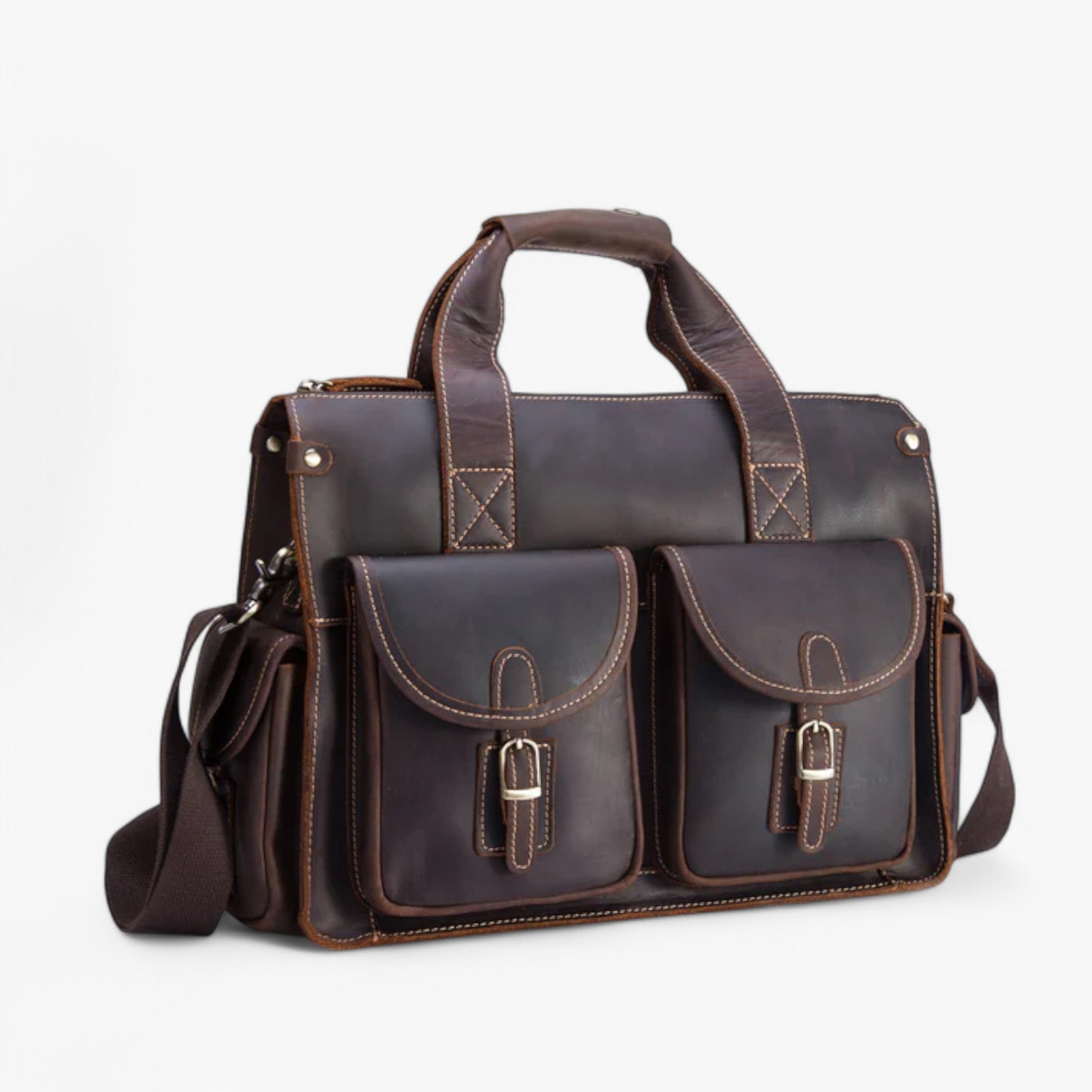 Borsa Portadocumenti Marrone Vintage Donna — Parma, immagine 5