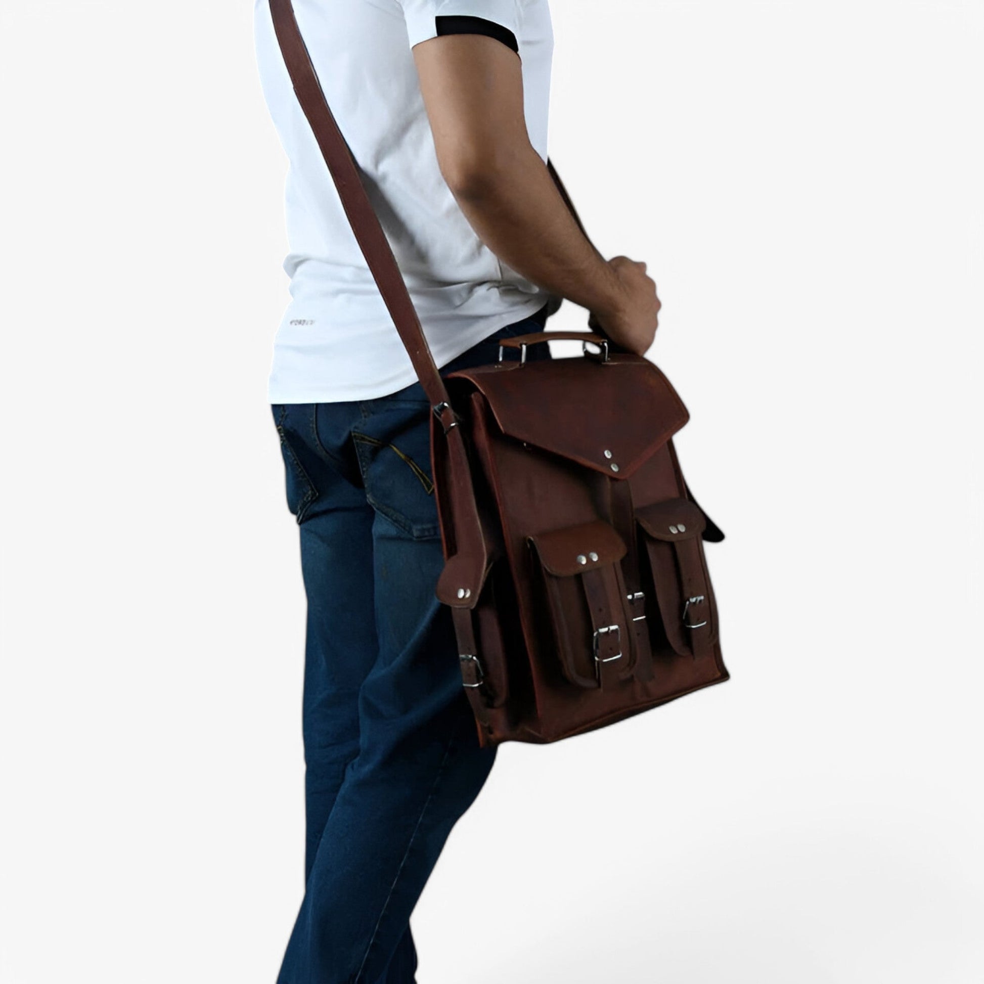 Borsa A Spalla Nera Convertibile Donna — Fossile, immagine 5