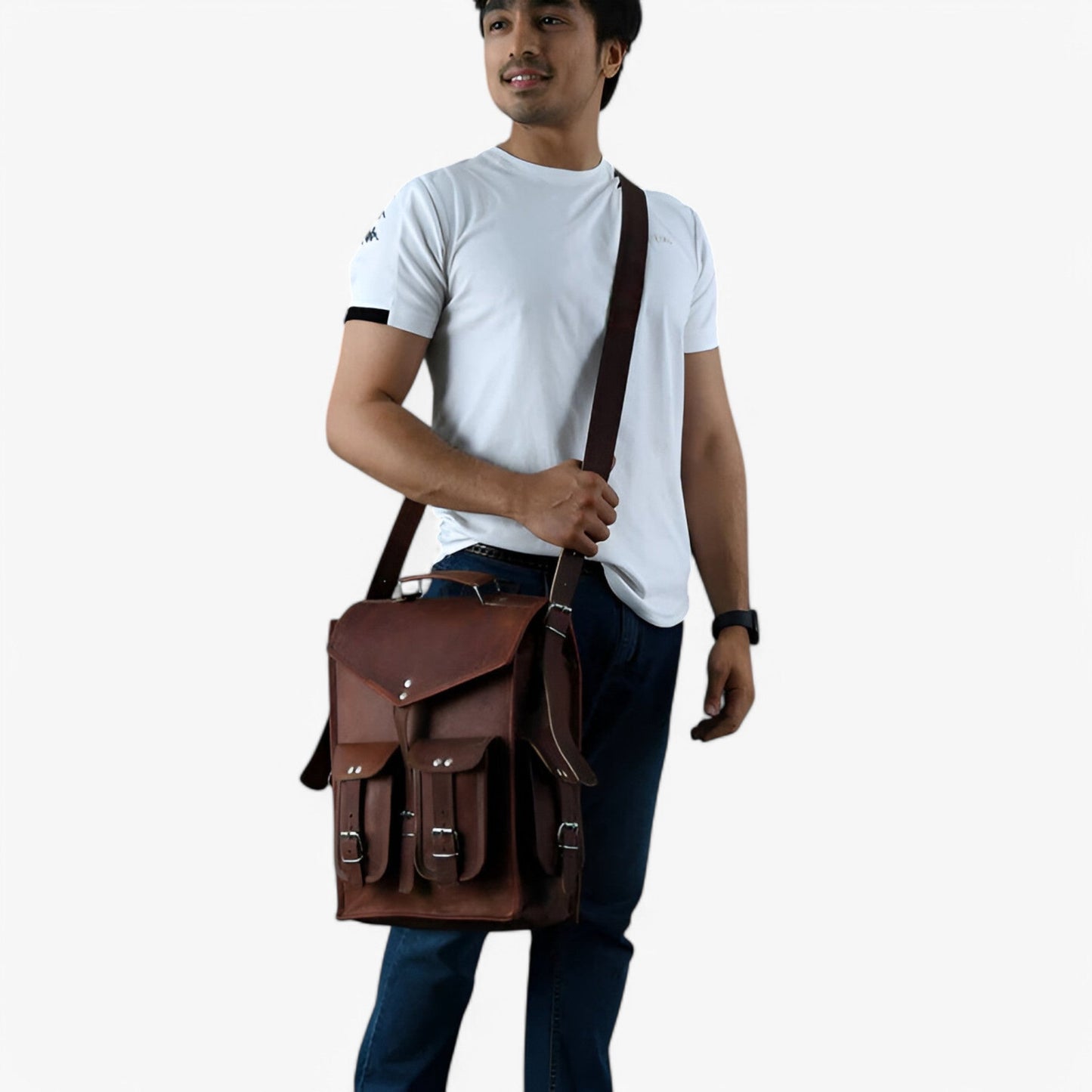 Borsa A Spalla Nera Convertibile Donna — Fossile, immagine 7