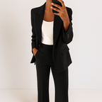 Completo Elegante Da Donna Con Blazer E Pantaloni A Gamba Larga, immagine 12