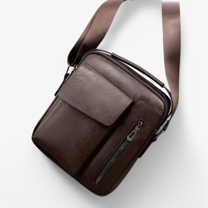 Borsa A Tracolla Marrone Multiscomparto Uomo — Mantova, immagine 13