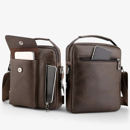 Borsa A Tracolla Marrone Multiscomparto Uomo — Mantova, immagine 14
