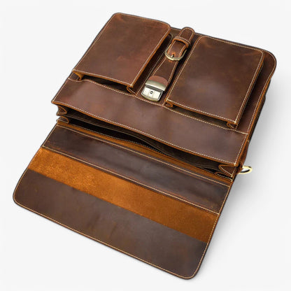 Borsa Portadocumenti Marrone Con Tracolla Unisex — Vasto, immagine 4