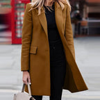 Cappotto Lungo Sfiancato Da Donna Con Revers E Tasche Con Patta, immagine 1