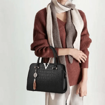 Borsa A Mano Multicolore Effetto Coccodrillo Donna — Nemi, immagine 3