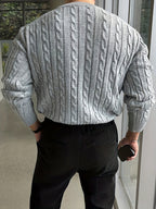 Maglione A Trecce Da Donna Con Girocollo E Maglia Spessa, immagine 9
