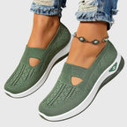 Sneakers Slip On Da Donna In Tessuto Traforato Con Suola Spessa, immagine 1