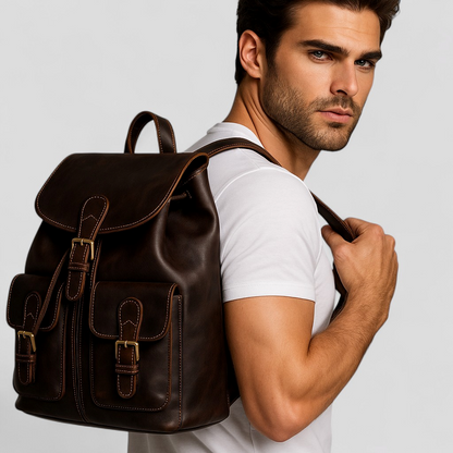 Zaino Marrone Con Patta Uomo — Siena, immagine 6