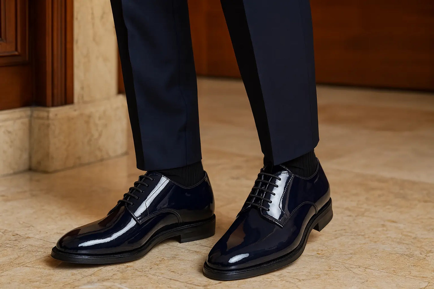 Bagnoregio — Scarpe Eleganti Blu Da Uomo, immagine 2