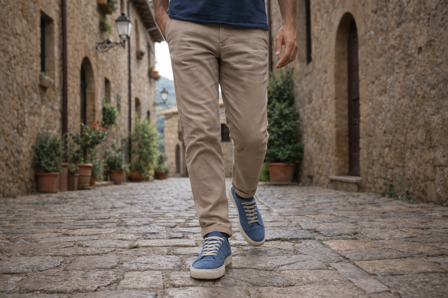 Benevento — Sneakers Azzurre Da Uomo, immagine 3