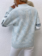 Maglione Con Fiocchi Di Neve Da Donna Con Collo Alto E Taglio Comodo, immagine 18