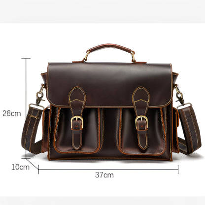 Borsa Portadocumenti Marrone Con Chiusura Unisex — Retro, immagine 5