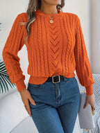 Maglione A Trecce Da Donna Con Girocollo E Maniche Lunghe, immagine 21