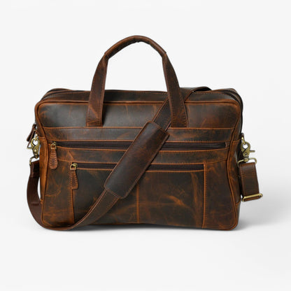 Borsa Portadocumenti Marrone Multiscomparto Unisex — Vigevano, immagine 1