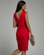 Abito Midi Aderente Da Donna Con Scollo A V E Spacco Laterale, immagine 2