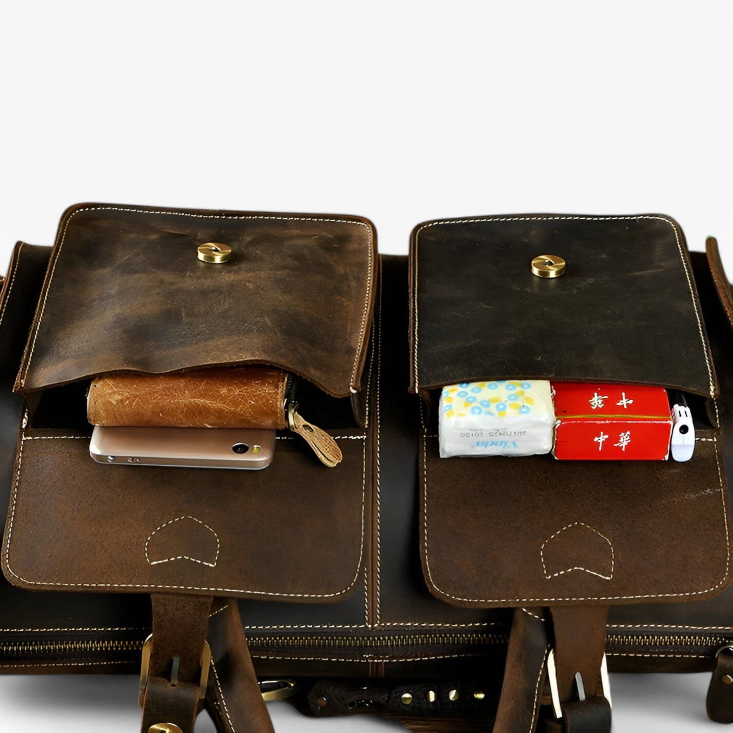 Borsa Portadocumenti Marrone Con Patta Donna — Vasto, immagine 3