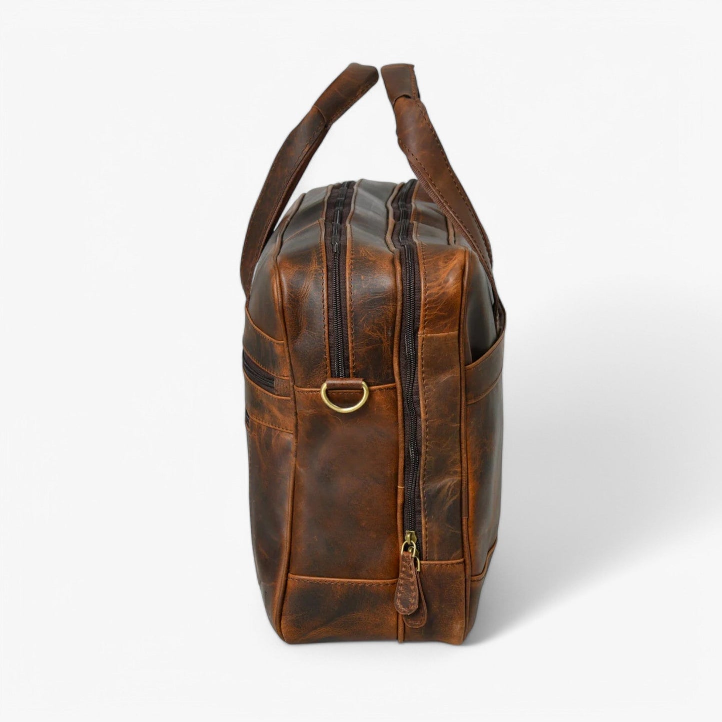 Borsa Portadocumenti Marrone Multiscomparto Unisex — Vigevano, immagine 4