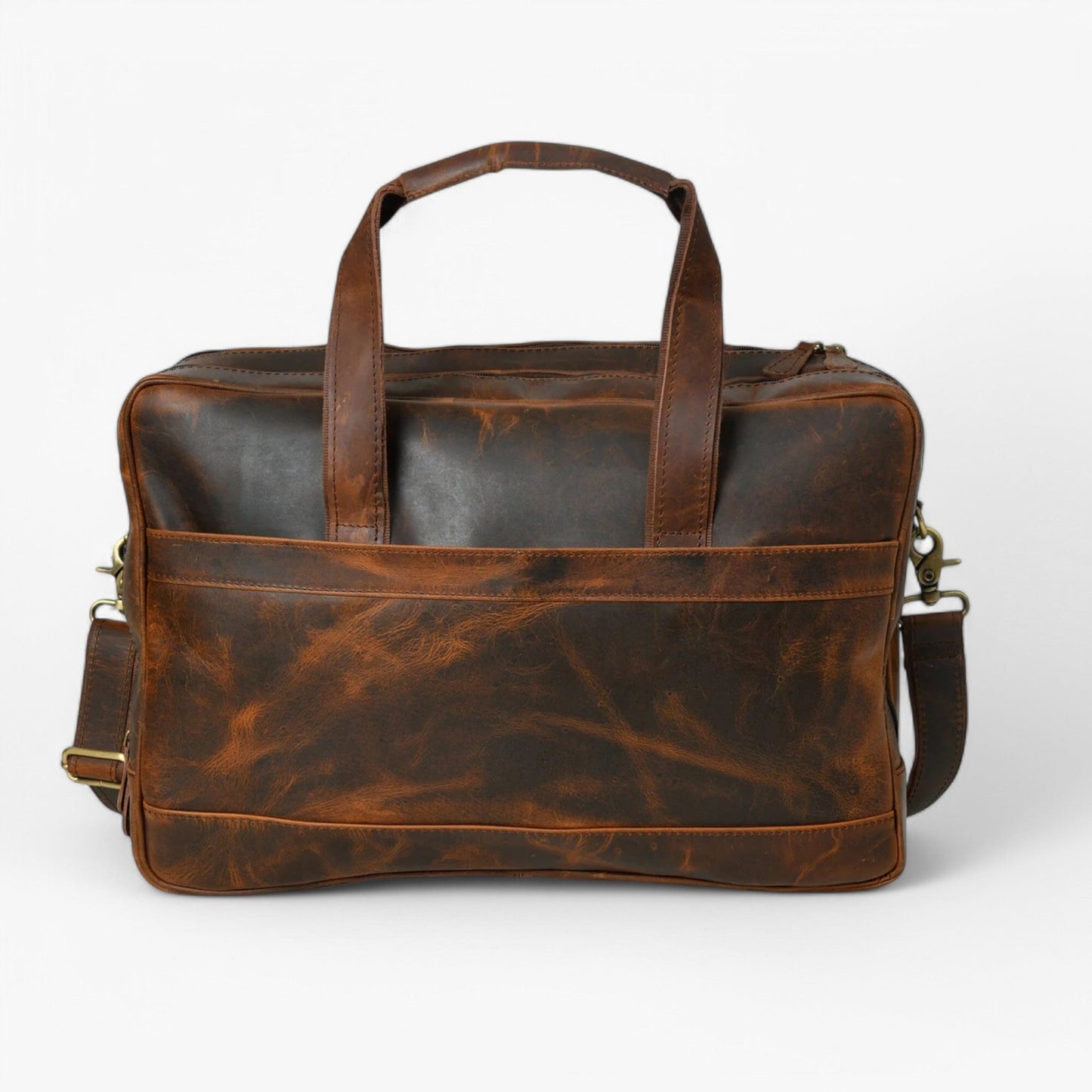 Borsa Portadocumenti Marrone Multiscomparto Unisex — Vigevano, immagine 6