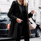 Cappotto Lungo Sfiancato Da Donna Con Revers E Tasche Con Patta, immagine 4