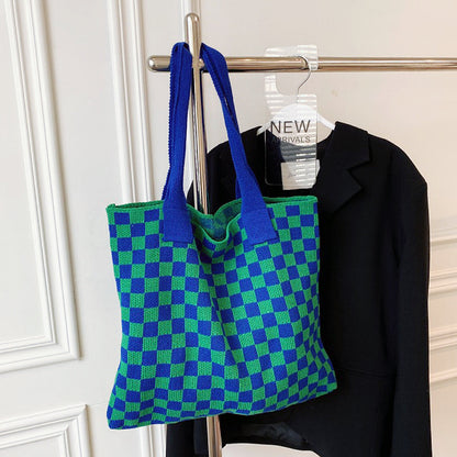 Borsa Tote Verde A Scacchi Donna — Mosaico, immagine 6