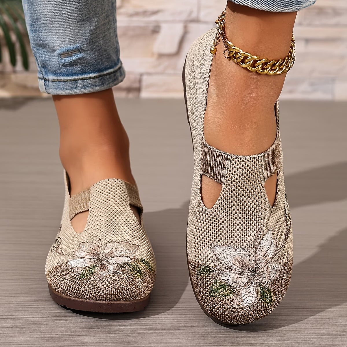 Ballerine Ergonomiche a Motivo Floreale da Donna — Rosalie