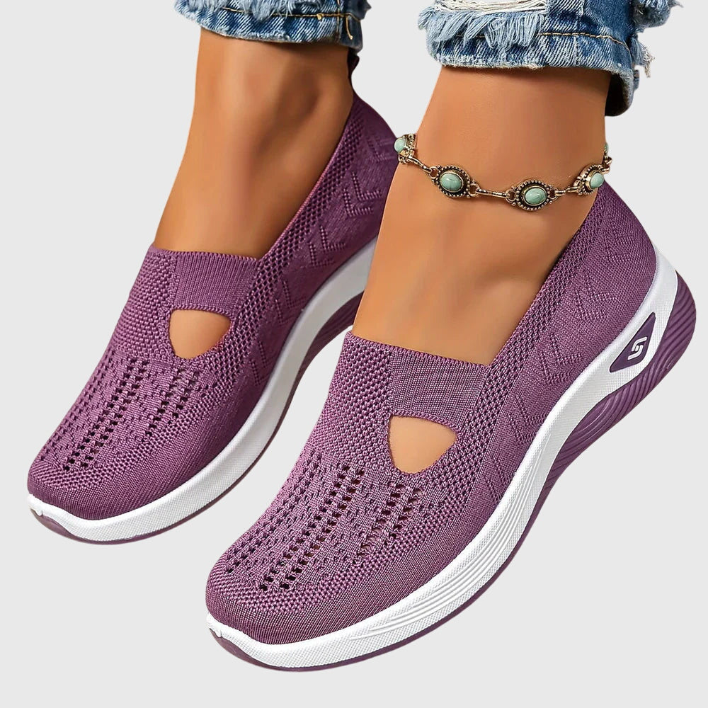 Sneakers Slip On Da Donna In Tessuto Traforato Con Suola Spessa, immagine 8