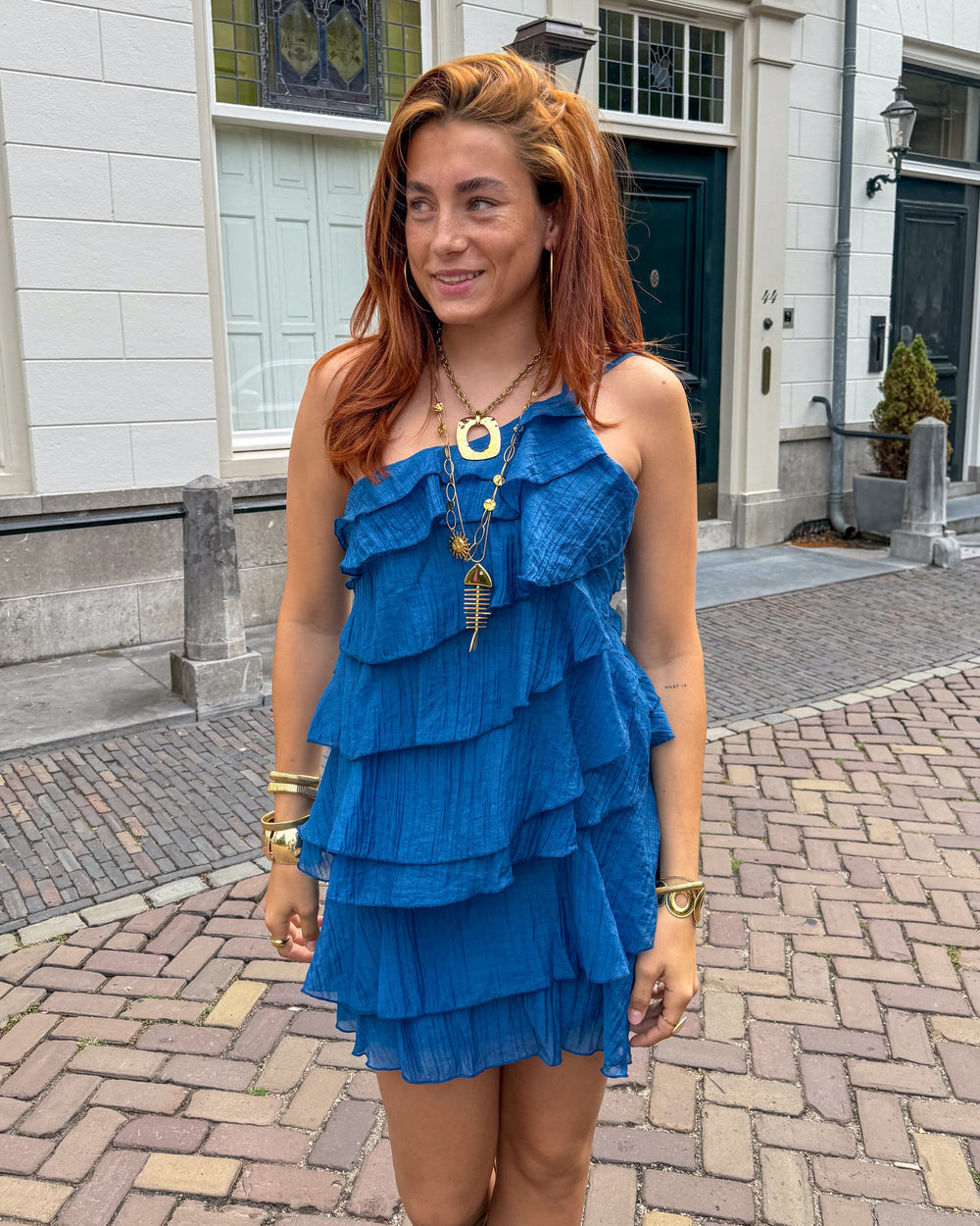 Mini Abito Asimmetrico Da Donna Monospalla Con Volant, immagine 26