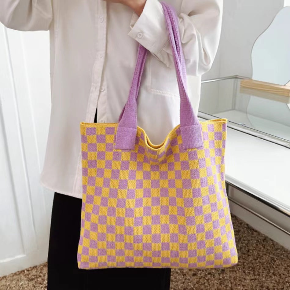 Borsa Tote Verde A Scacchi Donna — Mosaico, immagine 4