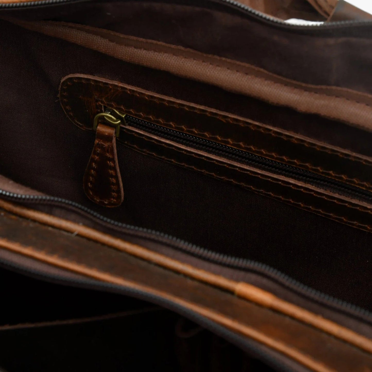 Borsa Portadocumenti Marrone Multiscomparto Unisex — Vigevano, immagine 14