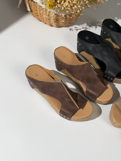 Alessia | Sandalo in Pelle con Zeppa