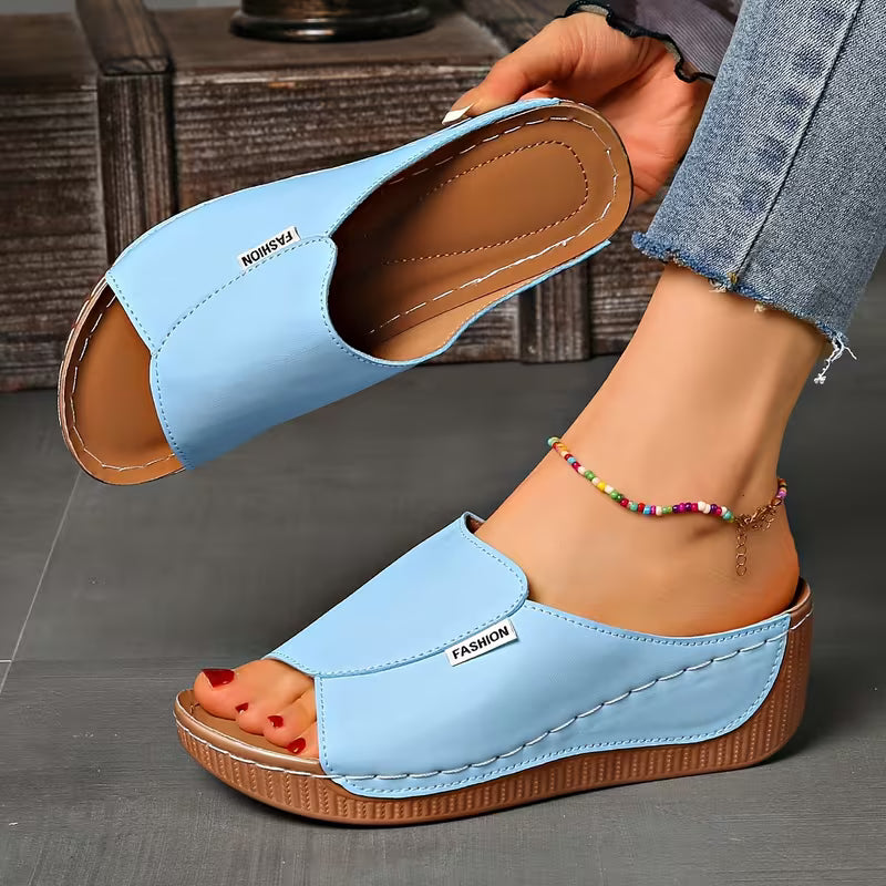 Slip-On — Sandali Con Zeppa Da Donna, immagine 3